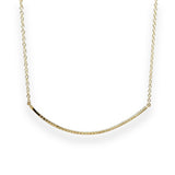 14K Y Gold 0.50ct G/I1 Diamond Curved Bar Necklace - Walter Bauman Jewelers