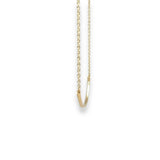 14K Y Gold 0.50ct G/I1 Diamond Curved Bar Necklace - Walter Bauman Jewelers