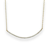 14K Y Gold 0.50ct G/I1 Diamond Curved Bar Necklace - Walter Bauman Jewelers