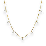 14K Y Gold 0.50ct H/I1 Diamond Drop Station Necklace - Walter Bauman Jewelers