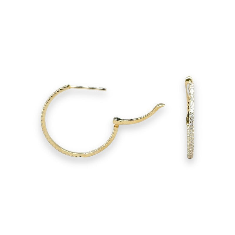14K Y Gold 0.50ctw I/SI1 Diamond Hoop Earrings - Walter Bauman Jewelers