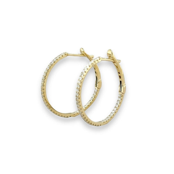 14K Y Gold 0.50ctw I/SI1 Diamond Hoop Earrings - Walter Bauman Jewelers