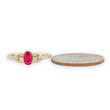 14K Y Gold 0.55ctw Ruby and 0.10ctw Diamond Ring - Walter Bauman Jewelers