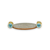 14K Y Gold 0.59ctw 5mm Bezel Set Round Blue Topaz Earrings - Walter Bauman Jewelers