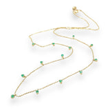 14K Y Gold 0.60ctw Emerald Drop Necklace - Walter Bauman Jewelers