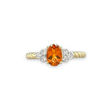 14K Y Gold 0.68ct Citrine and 0.09ctw G/VS2 Diamond Ring - Walter Bauman Jewelers