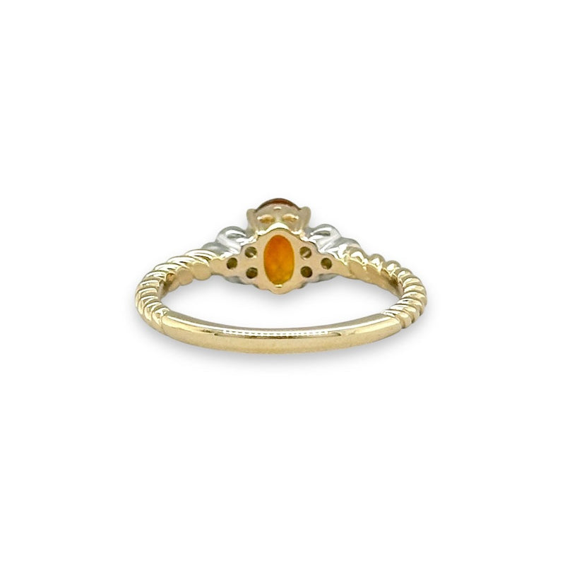 14K Y Gold 0.68ct Citrine and 0.09ctw G/VS2 Diamond Ring - Walter Bauman Jewelers