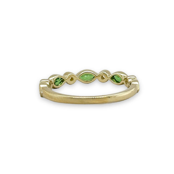 14K Y Gold 0.68ctw Tsavorite and 0.06ctw Diamond Ring - Walter Bauman Jewelers