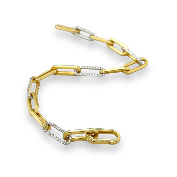 14K Y Gold 0.75ctw G/I1 Diamond Paperclip Bracelet - Walter Bauman Jewelers