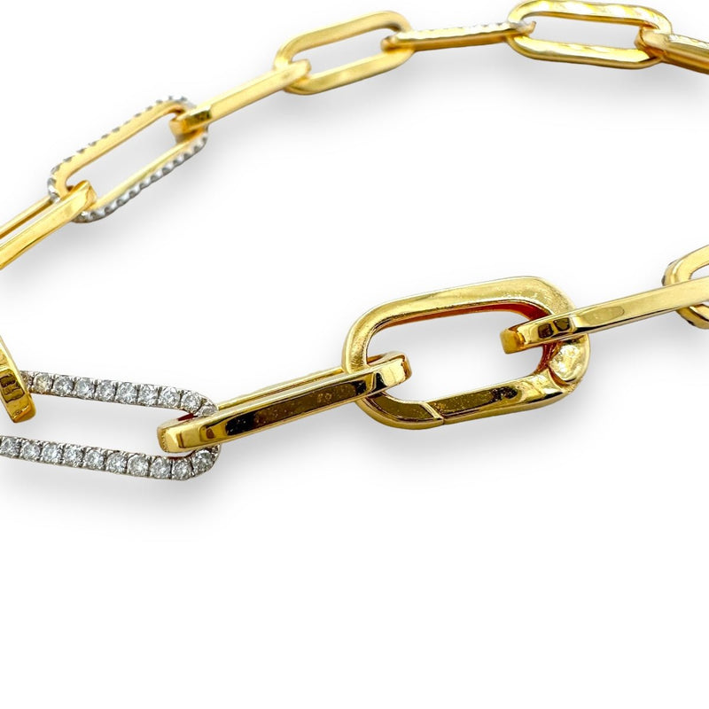 14K Y Gold 0.75ctw G/I1 Diamond Paperclip Bracelet - Walter Bauman Jewelers