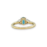 14K Y Gold 0.81ct Blue Topaz and 0.09ctw G/SI1 Diamond Ring - Walter Bauman Jewelers