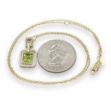 14K Y Gold 0.95ct Peridot and 0.15ct G/SI1 Diamond Pendant - Walter Bauman Jewelers