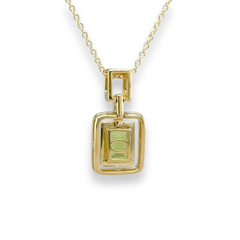 14K Y Gold 0.95ct Peridot and 0.15ct G/SI1 Diamond Pendant - Walter Bauman Jewelers