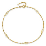 14K Y Gold 10" Filigree Ankle Bracelet - Walter Bauman Jewelers