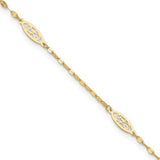 14K Y Gold 10" Filigree Ankle Bracelet - Walter Bauman Jewelers