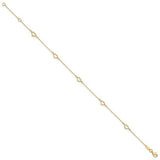 14K Y Gold 10" Heart Ankle Bracelet - Walter Bauman Jewelers