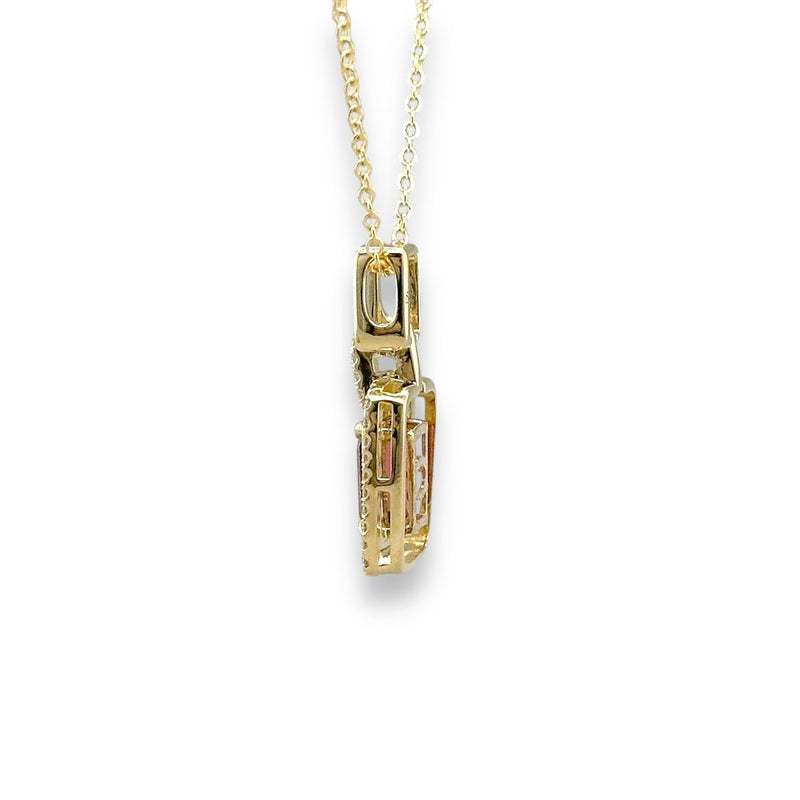 14K Y Gold 1.11ct Tourmaline and 0.15ct G/SI1 Diamond Pendant - Walter Bauman Jewelers