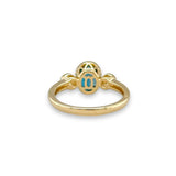 14K Y Gold 1.52ct Bezel Set Blue Topaz and 0.11ctw G/SI1 Diamond Ring - Walter Bauman Jewelers