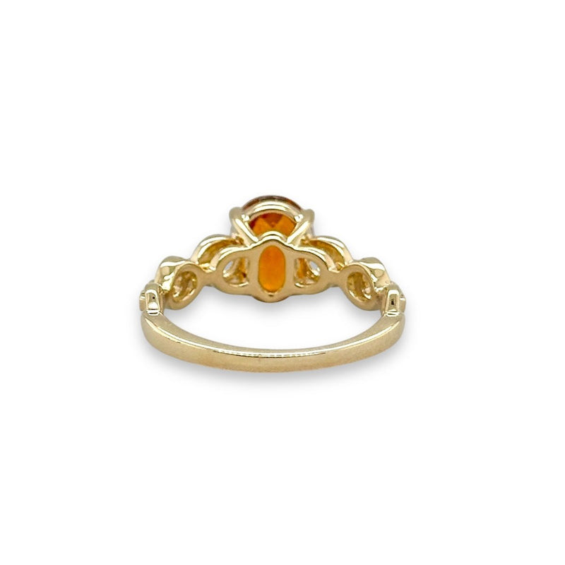 14K Y Gold 1.54ct Citrine and 0.04ctw G/SI1 Diamond Ring - Walter Bauman Jewelers