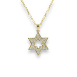 14K Y Gold 16" 0.30ctw G/SI1 Diamond Star Of David Pendant - Walter Bauman Jewelers