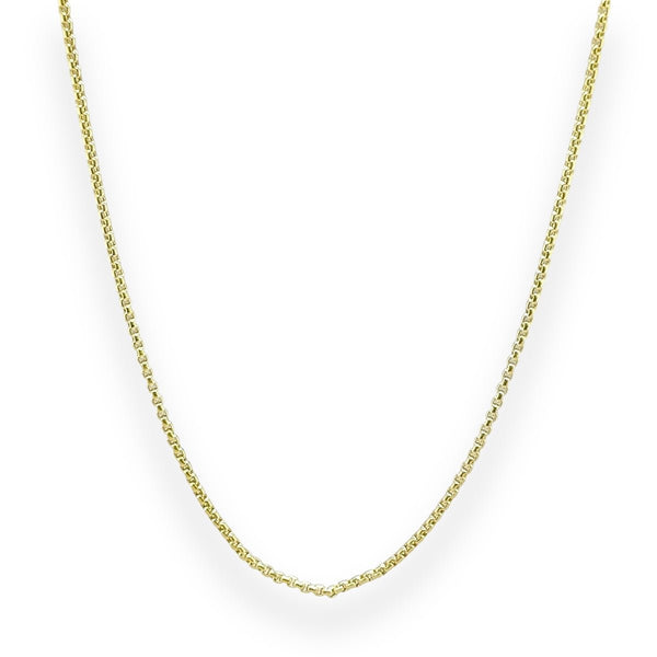 14K Y Gold 16" 1.3mm Round Box Chain 1.8 - Walter Bauman Jewelers