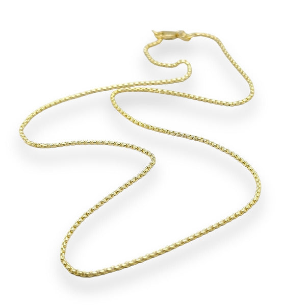 14K Y Gold 16" 1.3mm Round Box Chain 1.8 - Walter Bauman Jewelers