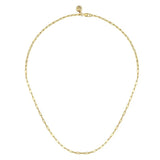 14K Y Gold 17" Hollow Paperclip Chain Necklace - Walter Bauman Jewelers