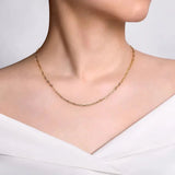 14K Y Gold 17" Hollow Paperclip Chain Necklace - Walter Bauman Jewelers