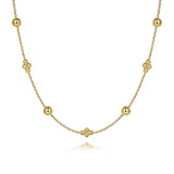 14K Y Gold 17.5" Beaded Cluster Necklace - Walter Bauman Jewelers