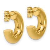 14K Y Gold 17.5mm Polished J-Hoop Post Earrings - Walter Bauman Jewelers