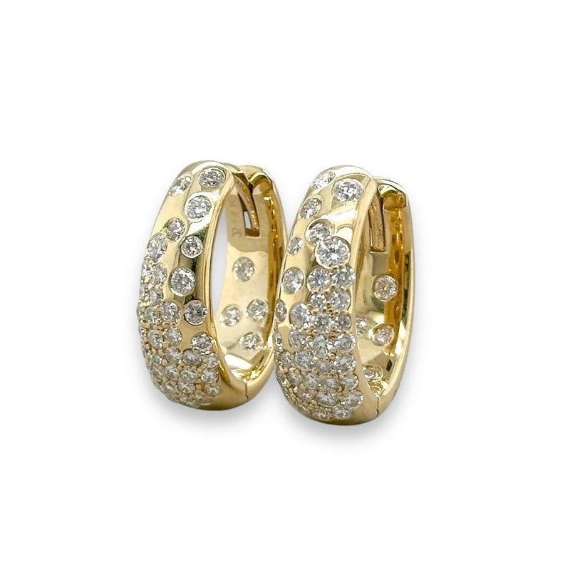 14K Y Gold 1.76ctw G/SI1 Diamond Hoop Earrings - Walter Bauman Jewelers