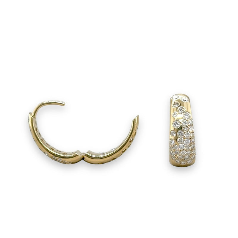 14K Y Gold 1.76ctw G/SI1 Diamond Hoop Earrings - Walter Bauman Jewelers