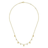 14K Y Gold 18" 0.10cttw Station Necklace with Diamond Drops - Walter Bauman Jewelers