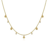 14K Y Gold 18" 0.10cttw Station Necklace with Diamond Drops - Walter Bauman Jewelers