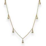 14K Y Gold 18" 0.30ctw G/SI1 Diamond Diamond Station Drop Necklace - Walter Bauman Jewelers