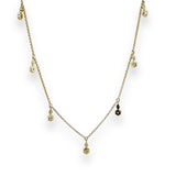 14K Y Gold 18" 0.30ctw G/SI1 Diamond Diamond Station Drop Necklace - Walter Bauman Jewelers