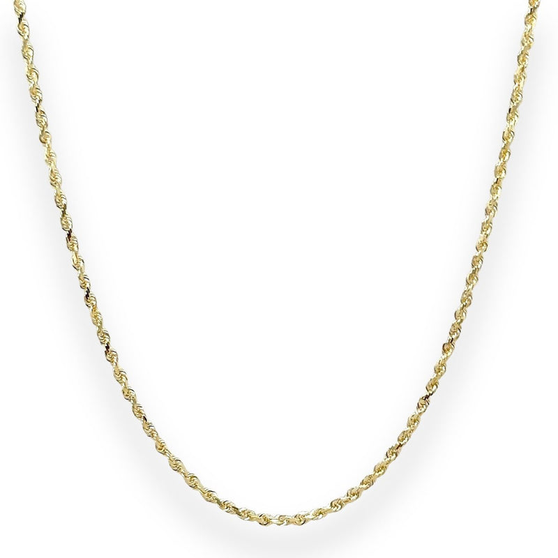 14K Y Gold 18" Dia Cut 010 Rope Chain 1.4mm - Walter Bauman Jewelers