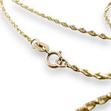 14K Y Gold 18" Dia Cut 010 Rope Chain 1.4mm - Walter Bauman Jewelers