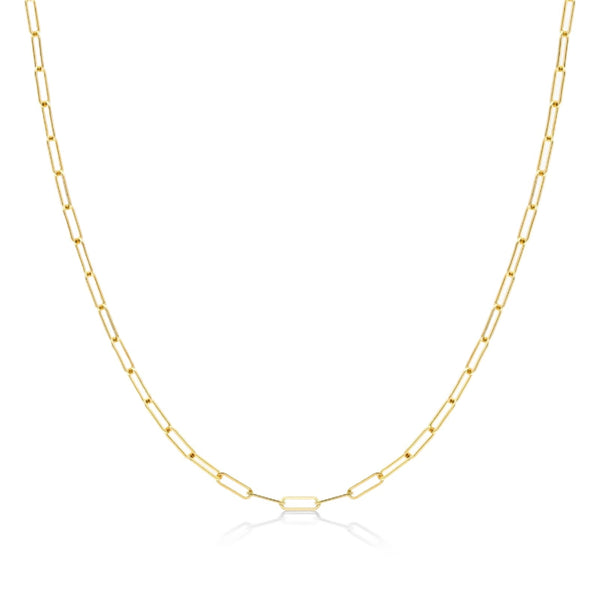 14K Y Gold 18" Small Paperclip Chain - Walter Bauman Jewelers