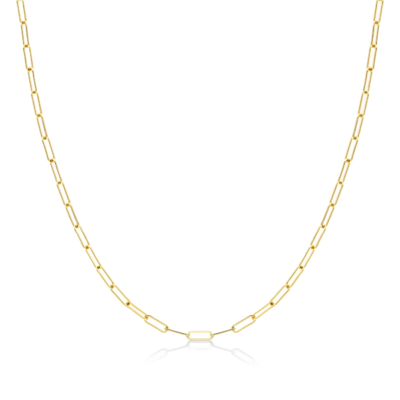 14K Y Gold 18" Small Paperclip Chain - Walter Bauman Jewelers