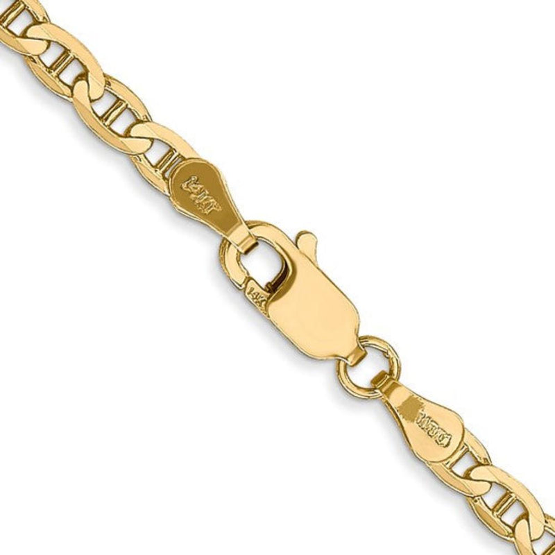 14K Y Gold 20" 3mm Concave Anchor Chain - Walter Bauman Jewelers