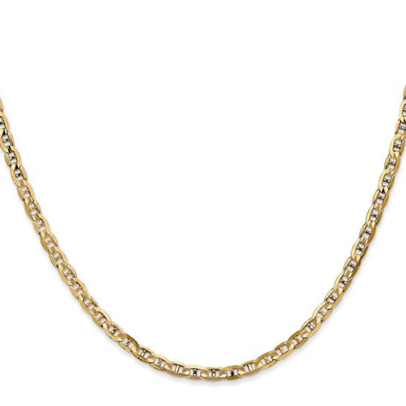 14K Y Gold 20" 3mm Concave Anchor Chain - Walter Bauman Jewelers