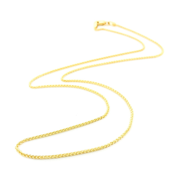 14K Y Gold 20" Dia Cut Round Wheat Chain 030 - Walter Bauman Jewelers