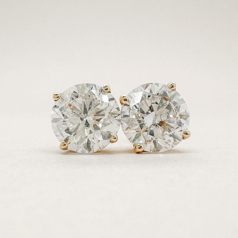 14K Y Gold 2.03ctw E - F/SI1 Lab - Created Diamond Earrings - Walter Bauman Jewelers