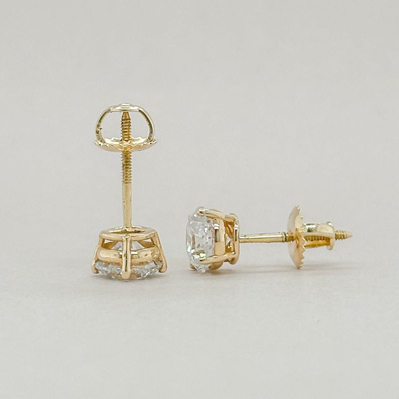 14K Y Gold 2.03ctw E - F/SI1 Lab - Created Diamond Earrings - Walter Bauman Jewelers