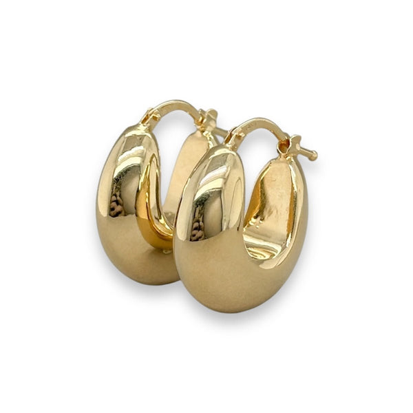 14K Y Gold 20mm Chunky Hoop Earrings 2.7 - Walter Bauman Jewelers