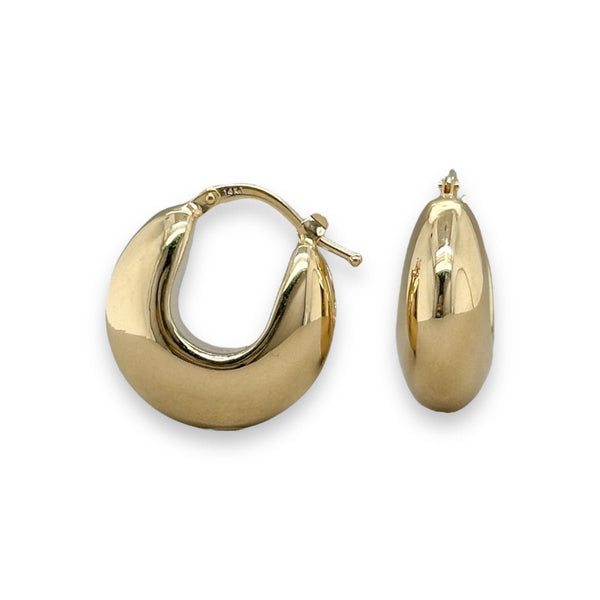 14K Y Gold 20mm Chunky Hoop Earrings 2.7 - Walter Bauman Jewelers