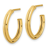 14K Y Gold 20mm Rope Design Round J - Hoop Earrings - Walter Bauman Jewelers