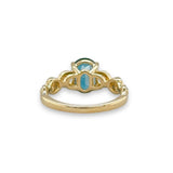 14K Y Gold 2.13ct Blue Topaz and 0.04ctw G/SI1 Diamond Ring - Walter Bauman Jewelers