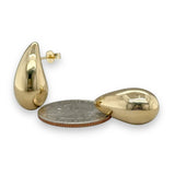 14K Y Gold 22.5mm Teardrop Post Earrings - Walter Bauman Jewelers